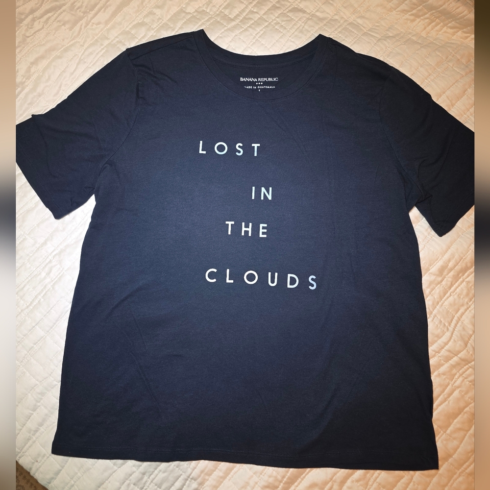 Banana Republic Navy Blue Graphic T-Shirt
